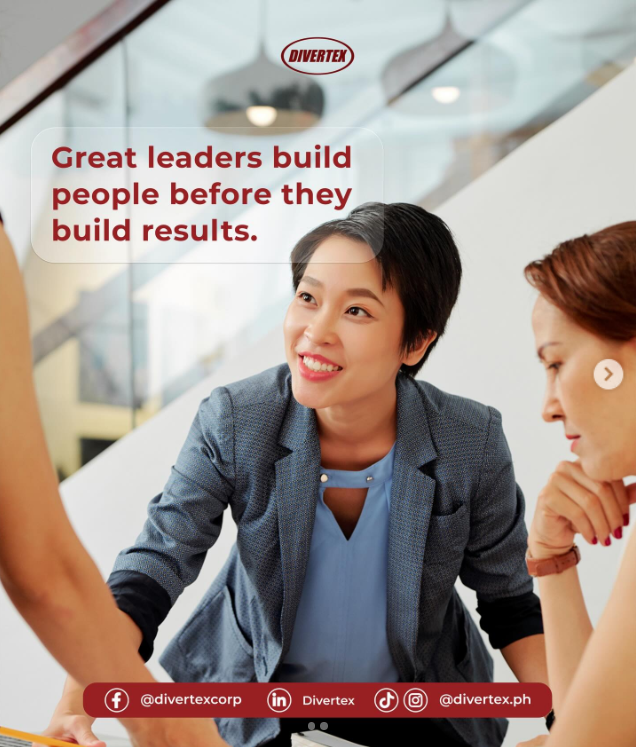 Divertex Instagram post about great leaders building people first
